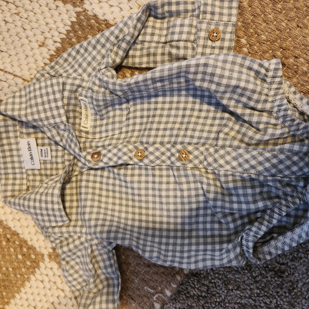 Calvin Klein Kids Checkered Shirt - Gray